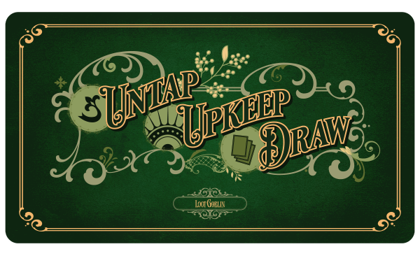 Untap, Upkeep, Draw - Stitched Edge Premium Mat