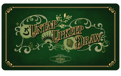Untap, Upkeep, Draw - Stitched Edge Premium Mat